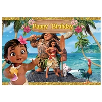 DISNEY MOANA BABY PERSONALISED BIRTHDAY PARTY SUPPLIES BANNER BACKDROP DECORATION