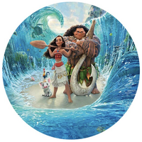DISNEY MOANA MAUI OCEAN WAVE SEASIDE SEA ANIMALS PARTY SUPPLIES ROUND BIRTHDAY PERSONALISED BANNER BACKDROP DECORATION