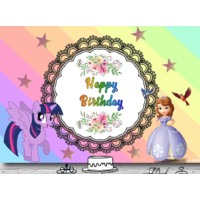 MY LITTLE PONY SOFIA PERSONALISED BIRTHDAY PARTY SUPPLIES BANNER BACKDROP DECORATION