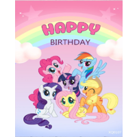 MY LITTLE PONY RAINBOW PERSONALISED BIRTHDAY PARTY BANNER BACKDROP BACKGROUND