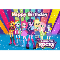 MY LITTLE PONY EQUESTRIA GIRLS PERSONALISED BIRTHDAY PARTY SUPPLIES BANNER BACKDROP DECORATION