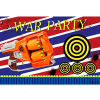 NERF TOY GUN TARGET  PERSONALISED BIRTHDAY PARTY BANNER BACKDROP BACKGROUND