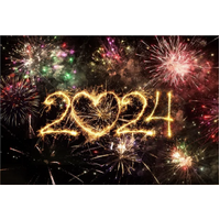 HAPPY NEW YEAR 2024 FIREWORKS PERSONALISED BIRTHDAY PARTY SUPPLIES BANNER BACKDROP DECORATION