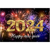 HAPPY NEW YEAR FIREWORKS PERSONALISED PARTY BANNER BACKDROP BACKGROUND