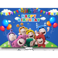 ODDBODS MONSTERS PERSONALISED BIRTHDAY PARTY SUPPLIES BANNER BACKDROP DECORATION