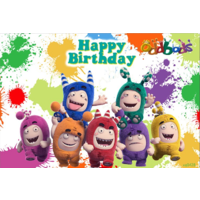 ODDBODS MONSTERS PERSONALISED BIRTHDAY PARTY BANNER BACKDROP BACKGROUND