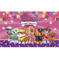 PAW PATROL PUPPY ANIMALS DOGS SKYE EVEREST ROCKY PERSONALISED BIRTHDAY PARTY SUPPLIES BANNER BACKDROP DECORATION