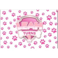PAW PATROL PINK PAW PRINTS PERSONALISED BIRTHDAY PARTY SUPPLIES BANNER BACKDROP DECORATION
