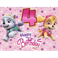 PAW PATROL PRINTS FLOWERS KSYE EVEREST PERSONALISED BIRTHDAY PARTY SUPPLIES BANNER BACKDROP DECORATION