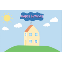 PEPPA PIG HOUSE PERSONALISED BIRTHDAY PARTY BANNER BACKDROP BACKGROUND