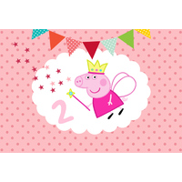 PEPPA PIG FAIRY PINK PERSONALISED BIRTHDAY PARTY BANNER BACKDROP BACKGROUND