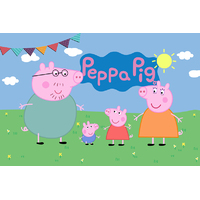 PEPPA PIG FAMILY PERSONALISED BIRTHDAY PARTY SUPPLIES BANNER BACKDROP DECORATION