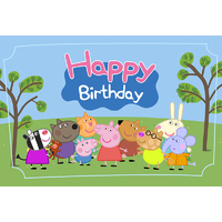 PEPPA PIG GEORGE ZOE PEDRO PERSONALISED BIRTHDAY PARTY SUPPLIES BANNER BACKDROP DECORATION
