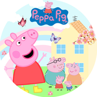 PEPPA GEORGE PARTY SUPPLIES ROUND BIRTHDAY PERSONALISED BANNER BACKDROP DECORATION