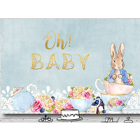 PETER RABBIT BLUE PERSONALISED BAPTISM BIRTHDAY PARTY SUPPLIES BANNER BACKDROP DECORATION