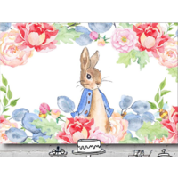 PETER RABBIT FLOWERS PERSONALISED BAPTISM BIRTHDAY PARTY BANNER BACKDROP BACKGROUND