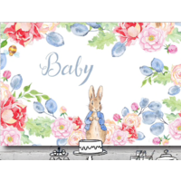 PETER RABBIT FLOWERS PERSONALISED BAPTISM BIRTHDAY PARTY SUPPLIES BANNER BACKDROP DECORATION
