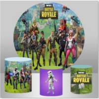 FORTNITE BATTLE ROYALE MARSHMALLOW PERSONALISED CUSTOM ROUND PLINTH COVERS PARTY DECORATION CYLINDERS STANDS PEDESTALS