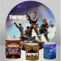 FORTNITE BATTLE ROYALE GAMING PERSONALISED CUSTOM ROUND PLINTH COVERS PARTY DECORATION CYLINDERS STANDS PEDESTALS