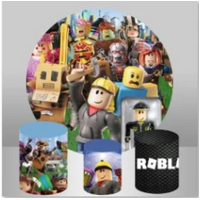 ROBLOX AVATAR ARMY GAMING PERSONALISED CUSTOM ROUND PLINTH COVERS PARTY DECORATION CYLINDERS STANDS PEDESTALS