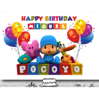 POCOYO PATO ELLY PERSONALISED BIRTHDAY PARTY BANNER BACKDROP BACKGROUND