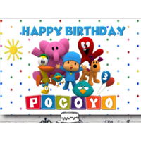 POCOYO ELLY PATO FRED PERSONALISED BIRTHDAY PARTY SUPPLIES BANNER BACKDROP DECORATION