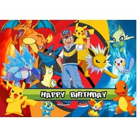 POKEMON ASH PIKACHU DECORATION PERSONALISED BIRTHDAY PARTY SUPPLIES BANNER BACKDROP DECORATION