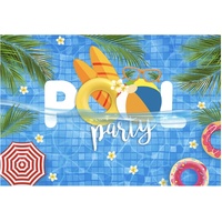 POOL PARTY SUPPLIES PERSONALISED BIRTHDAY PARTY SUPPLIES BANNER BACKDROP DECORATION