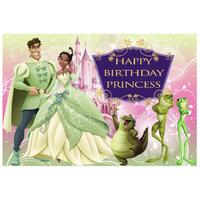 THE PRINCESS AND THE FROG TIANA PERSONALISED BIRTHDAY PARTY SUPPLIES BANNER BACKDROP DECORATION