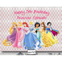 DISNEY PRINCESS PINK PERSONALISED BIRTHDAY PARTY SUPPLIES BANNER BACKDROP DECORATION