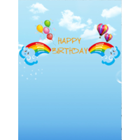 RAINBOW BLUE PERSONALISED BIRTHDAY PARTY BANNER BACKDROP BACKGROUND