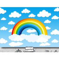 RAINBOW CLOUDS PERSONALISED BIRTHDAY PARTY BANNER BACKDROP BACKGROUND