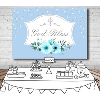 BAPTISM CHRISTENING COMMUNION RELIGIOUS BOY PERSONALISED PARTY BANNER BACKDROP