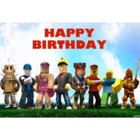 ROBLOX PERSONALISED BIRTHDAY PARTY BANNER BACKDROP BACKGROUND