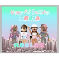 ROBLOX PINK PERSONALISED BIRTHDAY PARTY SUPPLIES BANNER BACKDROP DECORATION