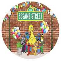 SESAME ST. BALLOONS BIG BIRD COOKIE MONSTER OSCAR ELMO PARTY SUPPLIES ROUND BIRTHDAY PERSONALISED BANNER BACKDROP DECORATION
