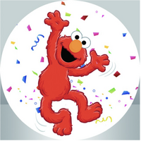 SESAME ST. ELMO CONFETTI STREAMERS PARTY SUPPLIES ROUND BIRTHDAY PERSONALISED BANNER BACKDROP DECORATION