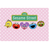 SESAME ST. PINK POLKA DOTS BIG BIRD ELMO GROVER PERSONALISED BIRTHDAY PARTY SUPPLIES BANNER BACKDROP DECORATION