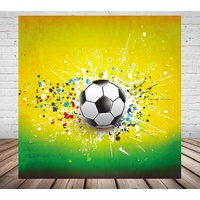 SOCCER FOOTBALL PERSONALISED BIRTHDAY PARTY SUPPLIES BANNER BACKDROP DECORATION
