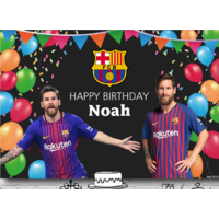 MESSI BARCELONA SOCCER FOOTBALL PERSONALISED BIRTHDAY PARTY BANNER BACKDROP BACKGROUND