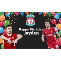 LIVERPOOL LFC DIOGO JOTA PERSONALISED BIRTHDAY PARTY BANNER BACKDROP BACKGROUND