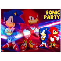 SONIC THE HEDGEHOG PERSONALISED BIRTHDAY PARTY SUPPLIES BANNER BACKDROP DECORATION