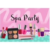 SPA SALON MAKEUP PERSONALISED BIRTHDAY PARTY BANNER BACKDROP BACKGROUND