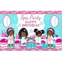 SPA DAY WITH FRIENDS PERSONALISED BIRTHDAY PARTY SUPPLIES BANNER BACKDROP DECORATION