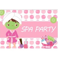 SPA SALON MANICURE FACIALS PERSONALISED BIRTHDAY PARTY SUPPLIES BANNER BACKDROP DECORATION