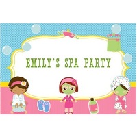 SPA SALON FACIALS MANICURE PEDICURE PERSONALISED BIRTHDAY PARTY SUPPLIES BANNER BACKDROP DECORATION