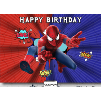 SPIDERMAN WEB SPIDER PERSONALISED BIRTHDAY PARTY BANNER BACKDROP