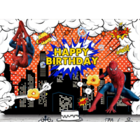 SPIDERMAN WEB SPIDER PERSONALISED BIRTHDAY PARTY SUPPLIES BANNER BACKDROP DECORATION