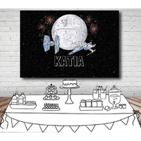 STAR WARS DEATH STAR PERSONALISED BIRTHDAY PARTY SUPPLIES BANNER BACKDROP DECORATION