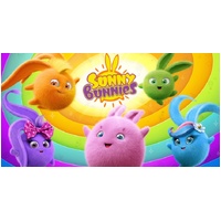 SUNNY BUNNIES COLOURED BALLS PERSONALISED BIRTHDAY PARTY BANNER BACKDROP BACKGROUND